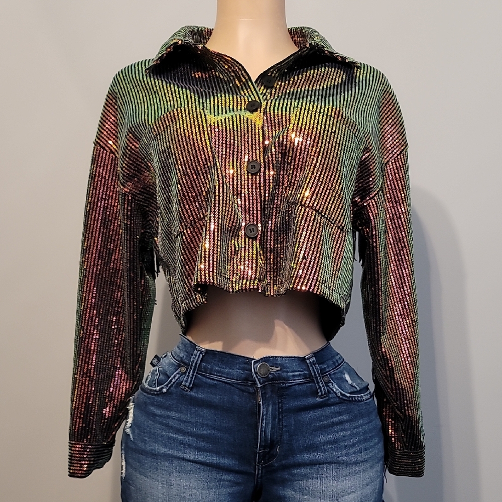 Lucky & Blessed Sequin And Fringe Jacket